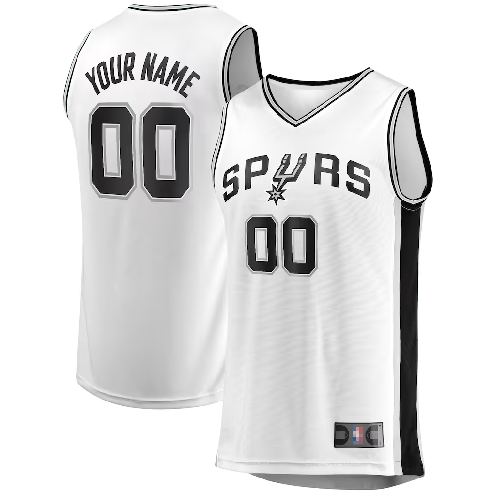 Punc SA.Spurs Fanatics White Fast Break Custom Replica Jerseys - Association Edition