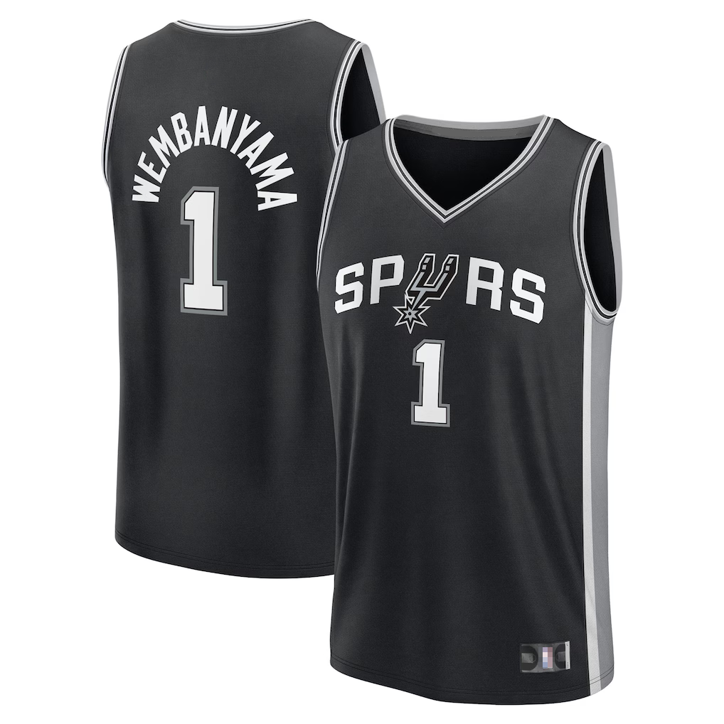 Punc SA.Spurs #1 Victor Wembanyama Black Swingman Jerseys - Icon Edition