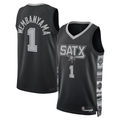 Punc SA.Spurs #1 Victor Wembanyama Black Swingman Jerseys - Statement Edition
