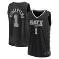 Punc SA.Spurs #1 Victor Wembanyama Fanatics Black Fast Break Player Jerseys - Statement Edition