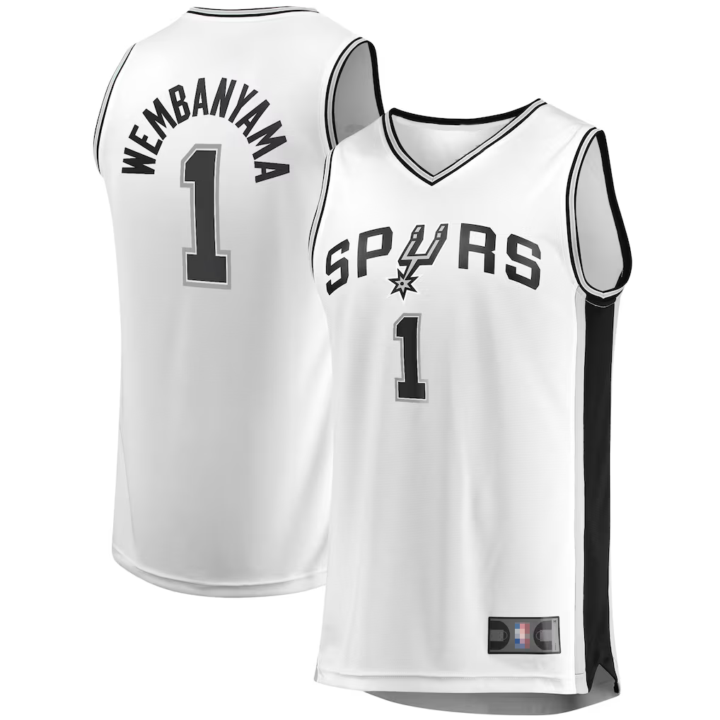 Punc SA.Spurs #1 Victor Wembanyama Fanatics White Fast Break Replica Player Jerseys - Association Edition