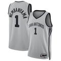 Punc SA.Spurs #1 Victor Wembanyama Silver Swingman Jerseys - Statement Edition