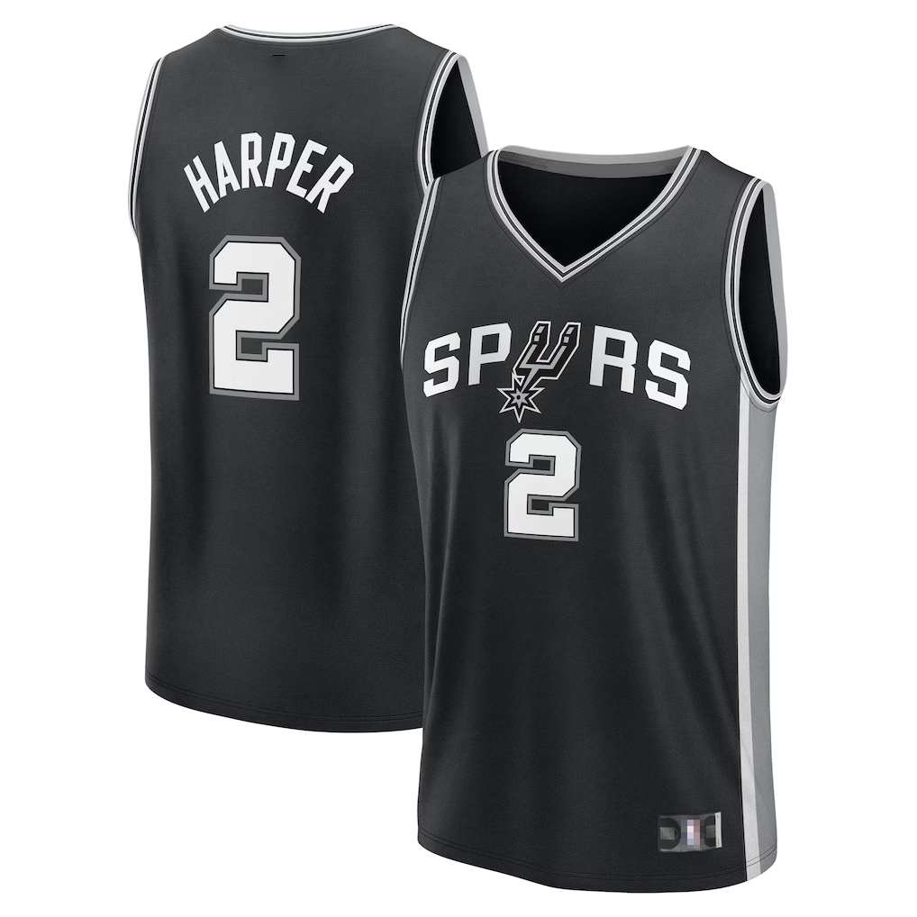 Punc SA.Spurs #2 Dylan Harper Fanatics Black Fast Break Jerseys - Icon Edition