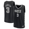 Punc SA.Spurs #3 Keldon Johnson Fanatics Black Fast Break Replica Player Jerseys - Statement Edition