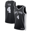 Punc SA.Spurs #4 De'Aaron Fox Black Swingman Player Jerseys - Icon Edition