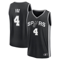 Punc SA.Spurs #4 De'Aaron Fox Fanatics Black Fast Break Replica Player Jerseys - Icon Edition