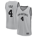 Punc SA.Spurs #4 De'Aaron Fox Fanatics Silver Fast Break Jerseys - Statement Edition