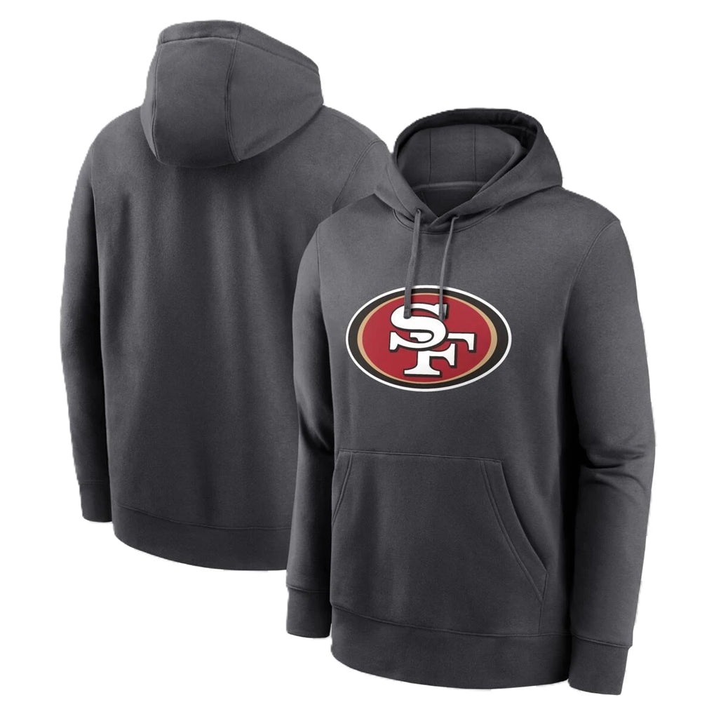 Punc SF.49ers Gray Pullover Hoodies Home Game Blank Player Stitched Jerseys