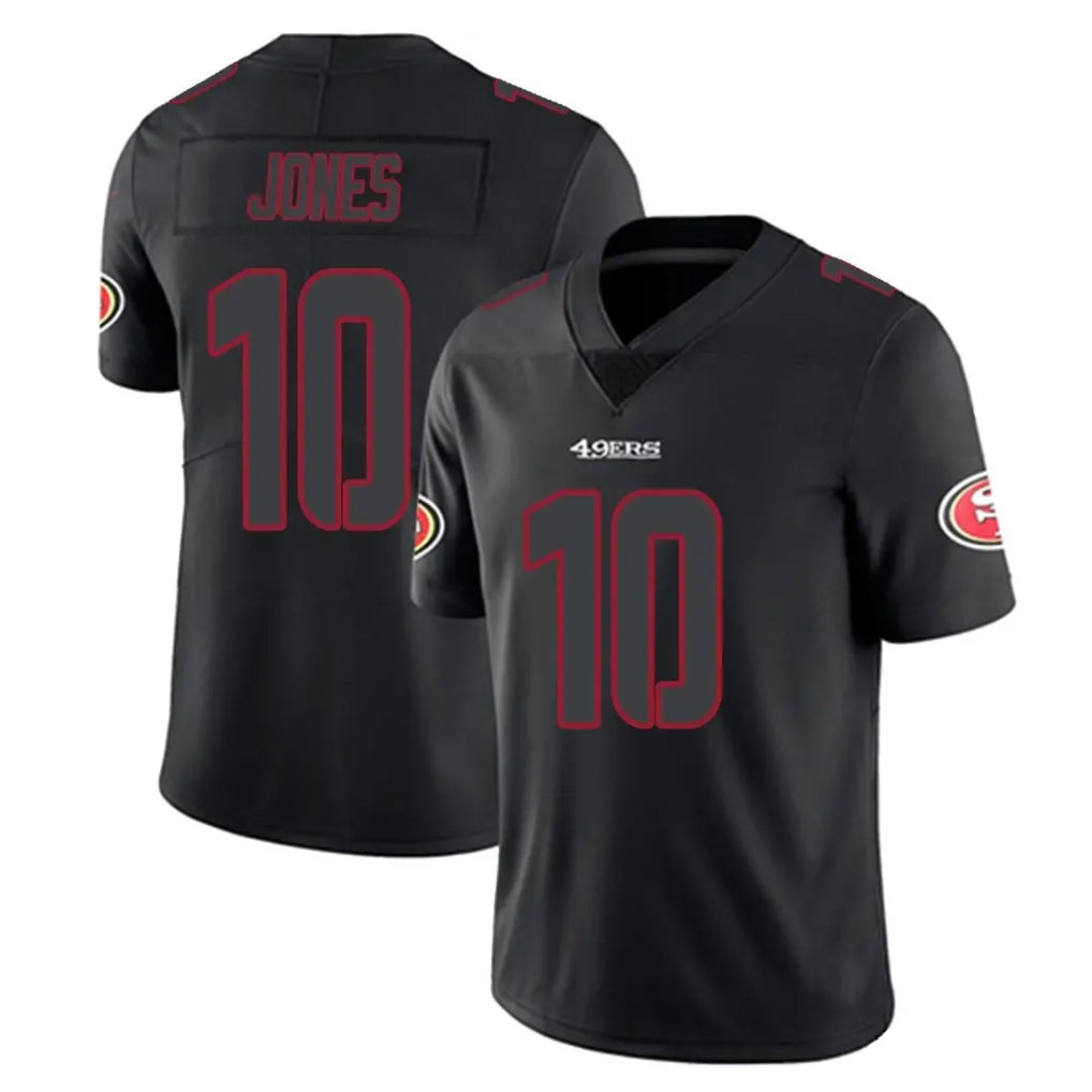 Punc SF.49ers #10 Mac Jones Player Black Impact Limited Home Game Stitched Jerseys