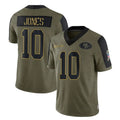Punc SF.49ers #10 Mac Jones Player Olive Salute To Service Limited Game Stitched Jerseys