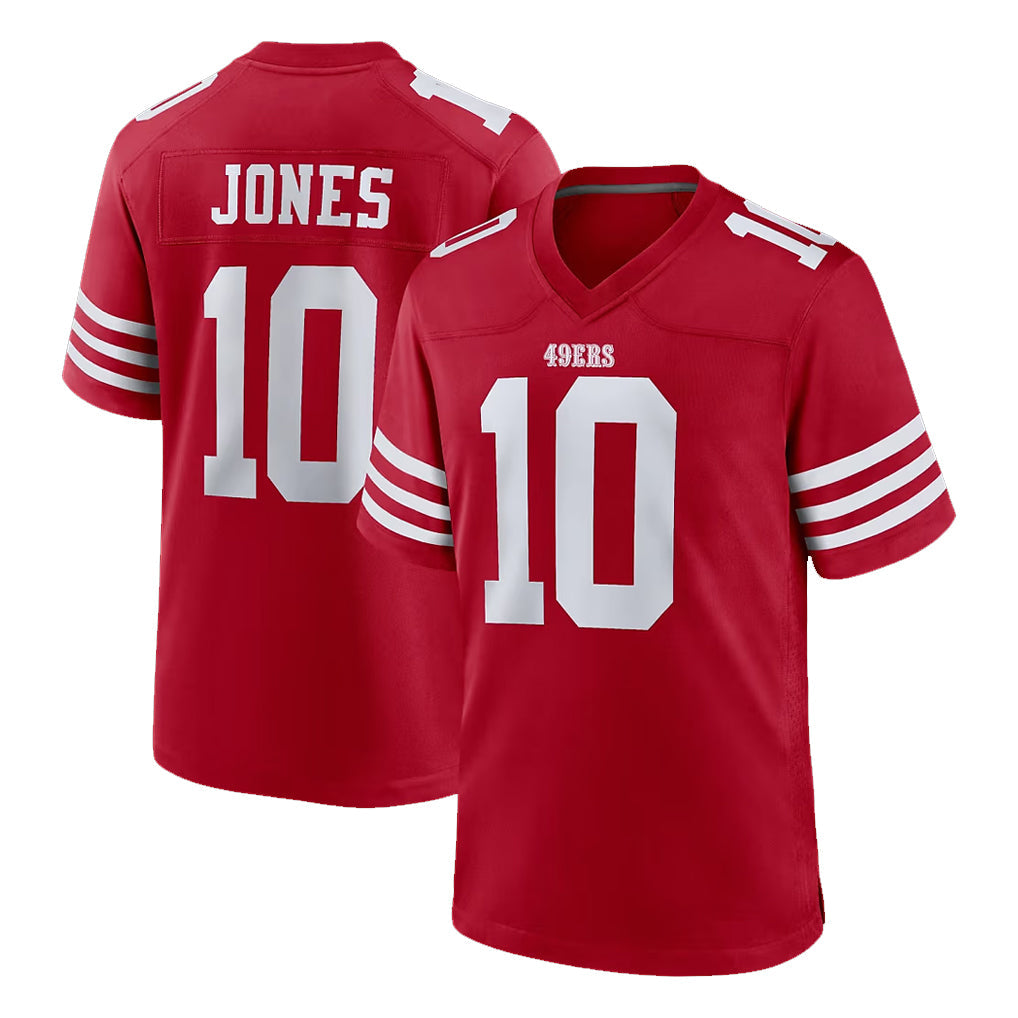 Punc SF.49ers #10 Mac Jones Player Red Game Home Stitched Jerseys