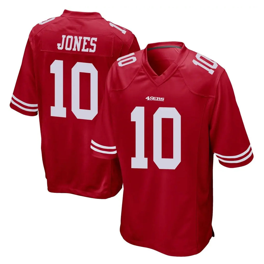 Punc SF.49ers #10 Mac Jones Player Red Home Game Stitched Jerseys