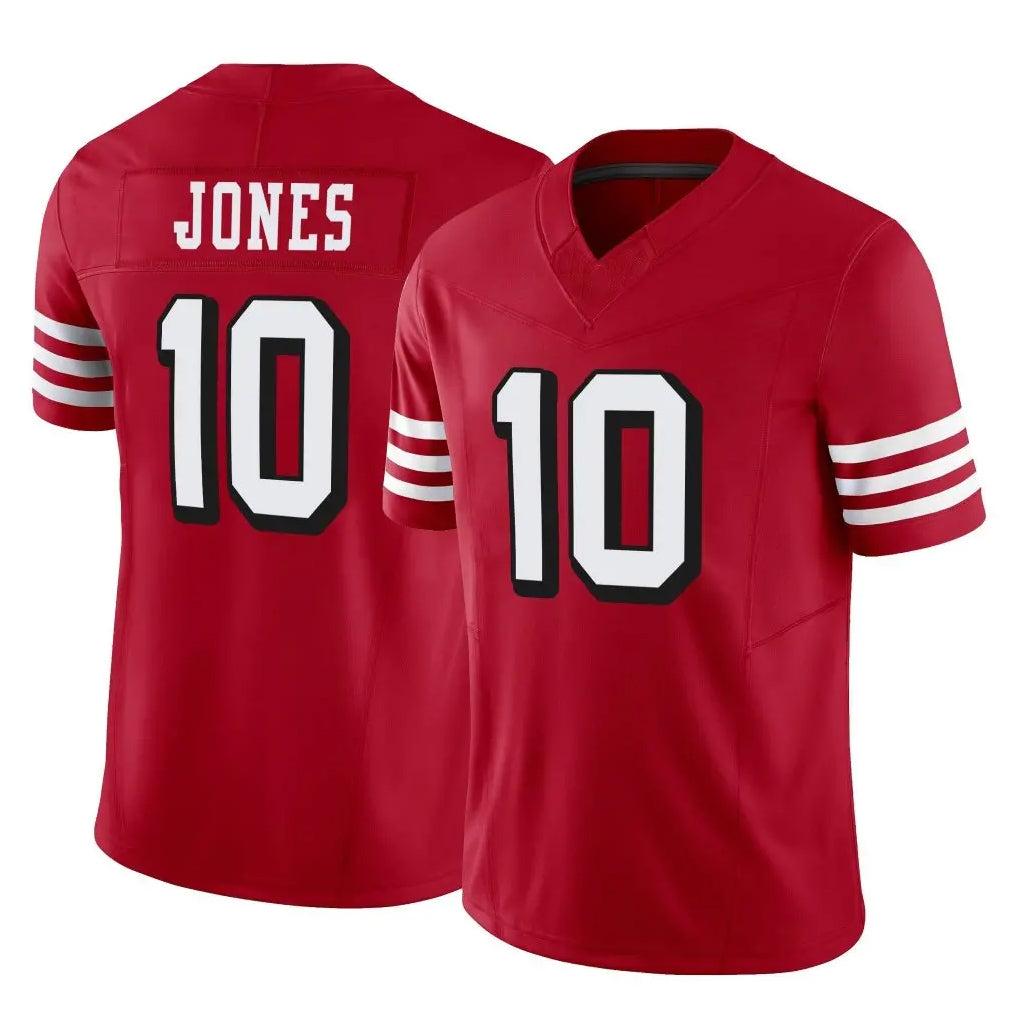 Punc SF.49ers #10 Mac Jones Player Red Limited Alternate Vapor F.U.S.E. Home Game Stitched Jerseys