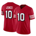 Punc SF.49ers #10 Mac Jones Player Red Limited Alternate Vapor F.U.S.E. Home Game Stitched Jerseys
