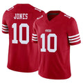 Punc SF.49ers #10 Mac Jones Player Red Limited Vapor F.U.S.E. Home Game Stitched Jerseys