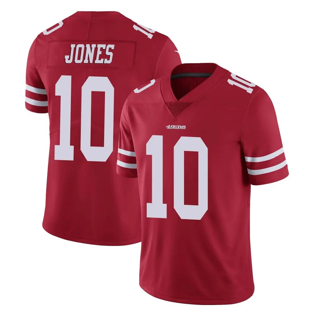 Punc SF.49ers #10 Mac Jones Player Red Limited Vapor Untouchable Home Game Stitched Jerseys