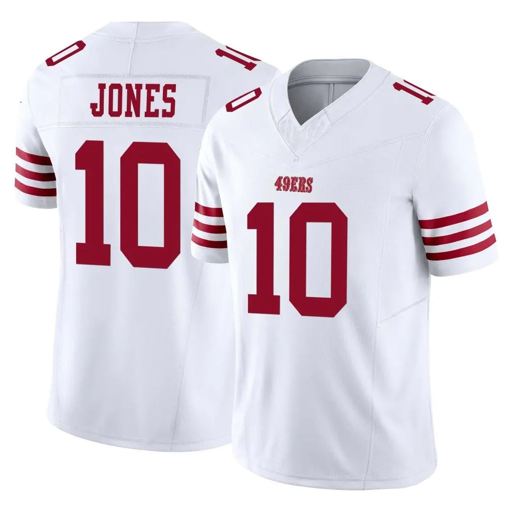 Punc SF.49ers #10 Mac Jones Player White Limited Vapor F.U.S.E. Home Game Stitched Jerseys