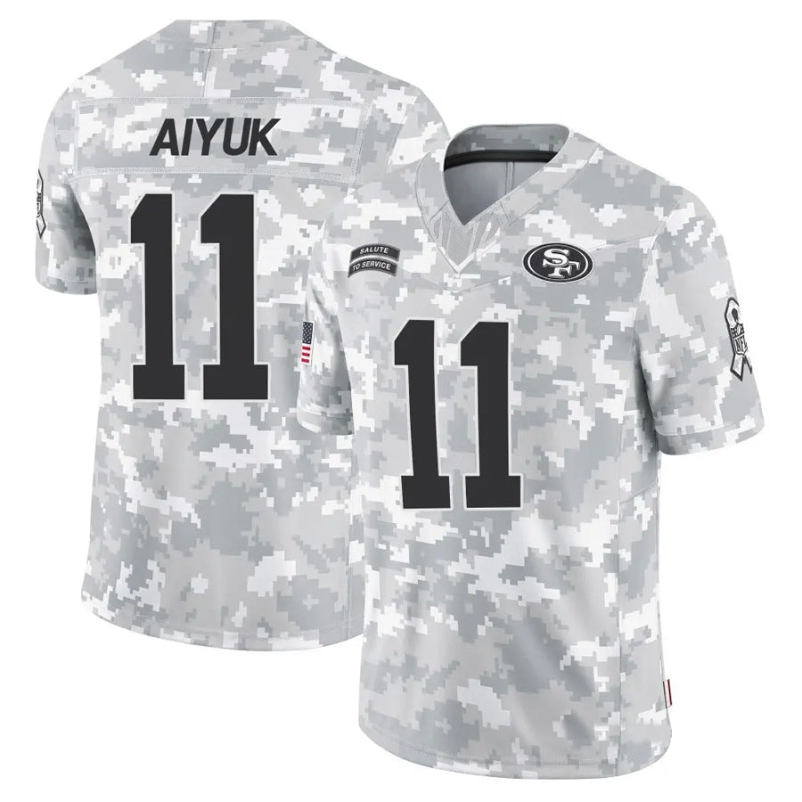 Punc SF.49ers #11 Brandon Aiyuk Player Arctic Camo Salute to Service Limited Stitched Jerseys