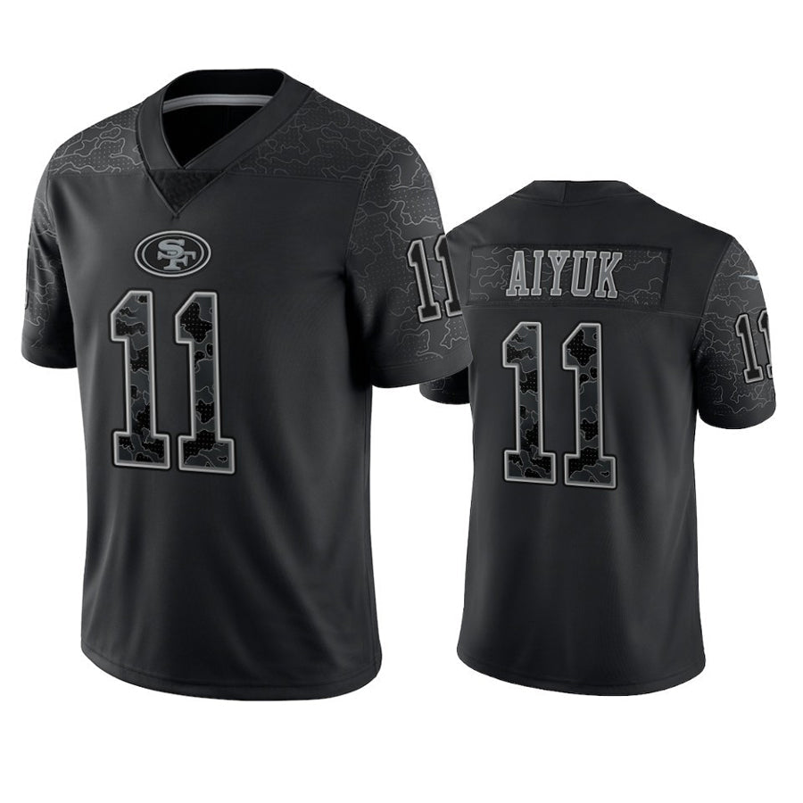 Punc SF.49ers #11 Brandon Aiyuk Player Black RFLCTV Limited Stitched Jerseys