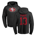 Punc SF.49ers #13 Brock Purdy Player Black LOGO Pullover Hoodies Home Game Stitched Jerseys