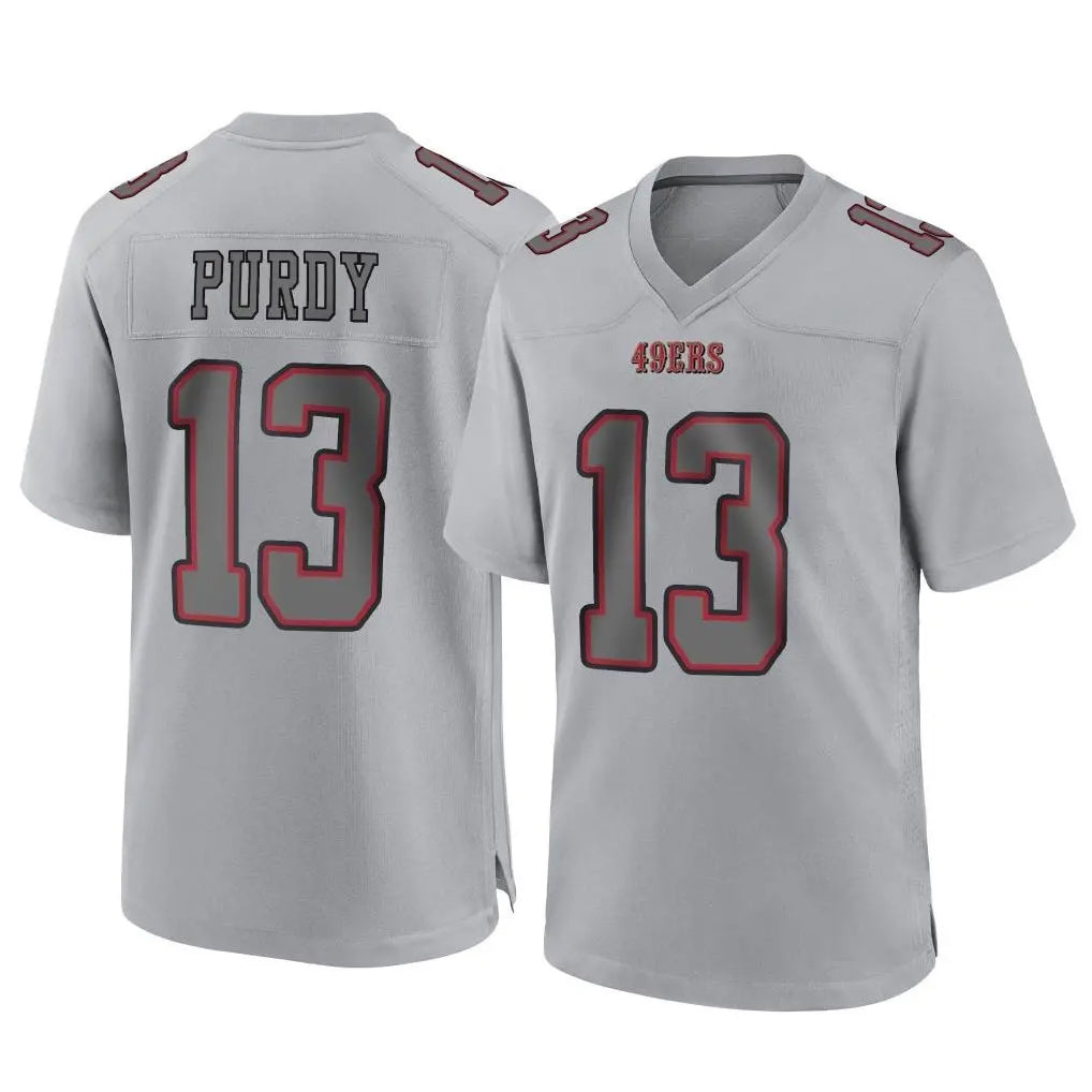Punc SF.49ers #13 Brock Purdy Player Gray Atmosphere Fashion Home Game Stitched Jerseys