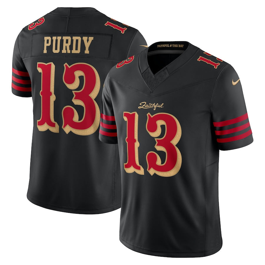 Punc SF.49ers #13 Brock Purdy Player Rivalries Vapor Limited Black Stitched Jerseys