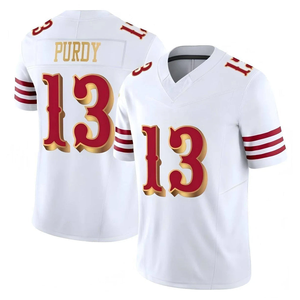 Punc SF.49ers #13 Brock Purdy Player White 2025 Rivalries Collection Game Limited Stitched Jerseys