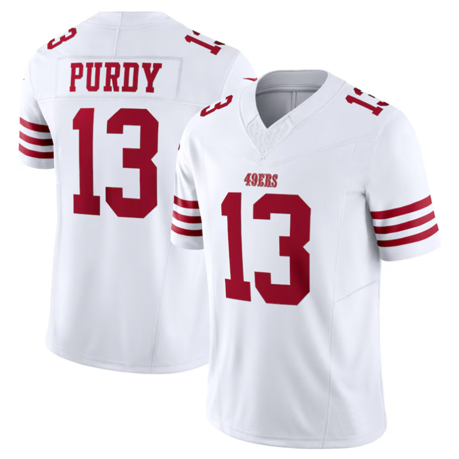 Punc SF.49ers #13 Brock Purdy Playre White Vapor F.U.S.E. Limited Stitched Jerseys