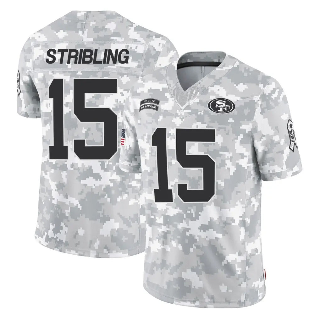 Punc SF.49ers #15 De'Zhaun Stribling Player Arctic Camo Limited Salute To Service Home Game Stitched Jerseys
