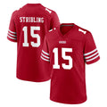Punc SF.49ers #15 De'Zhaun Stribling Player Red Game Home Stitched Jerseys