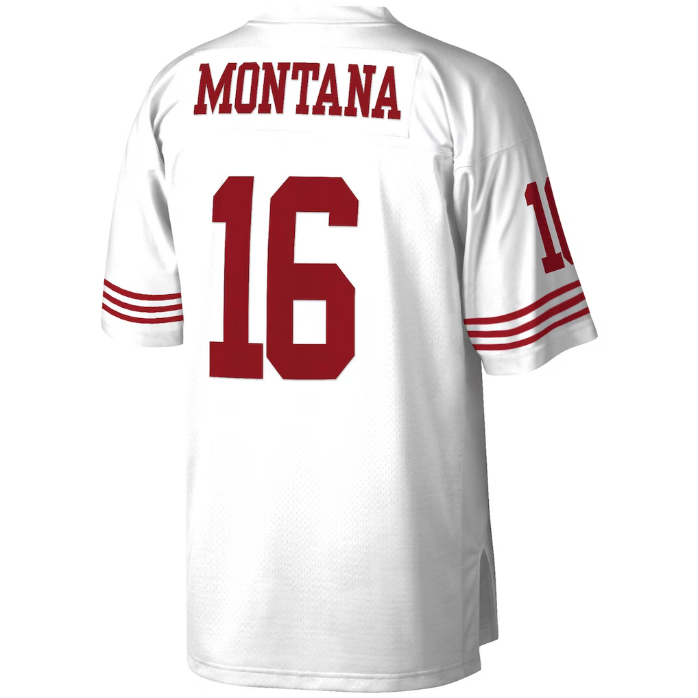 Punc SF.49ers #16 Joe Montana Mitchell & Ness White 1990 Legacy Replica Stitched Jerseys