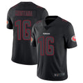 Punc SF.49ers #16 Joe Montana Player Black Limited Rush Impact Stitched Jerseys