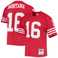 Punc SF.49ers #16 Joe Montana Player Mitchell & Ness Legacy Replica Scarlet Stitched Jerseys