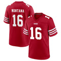 Punc SF.49ers #16 Joe Montana Player Scarlet Home Game Stitched Jerseys