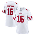 Punc SF.49ers #16 Joe Montana Player White Home Game Stitched Jerseys