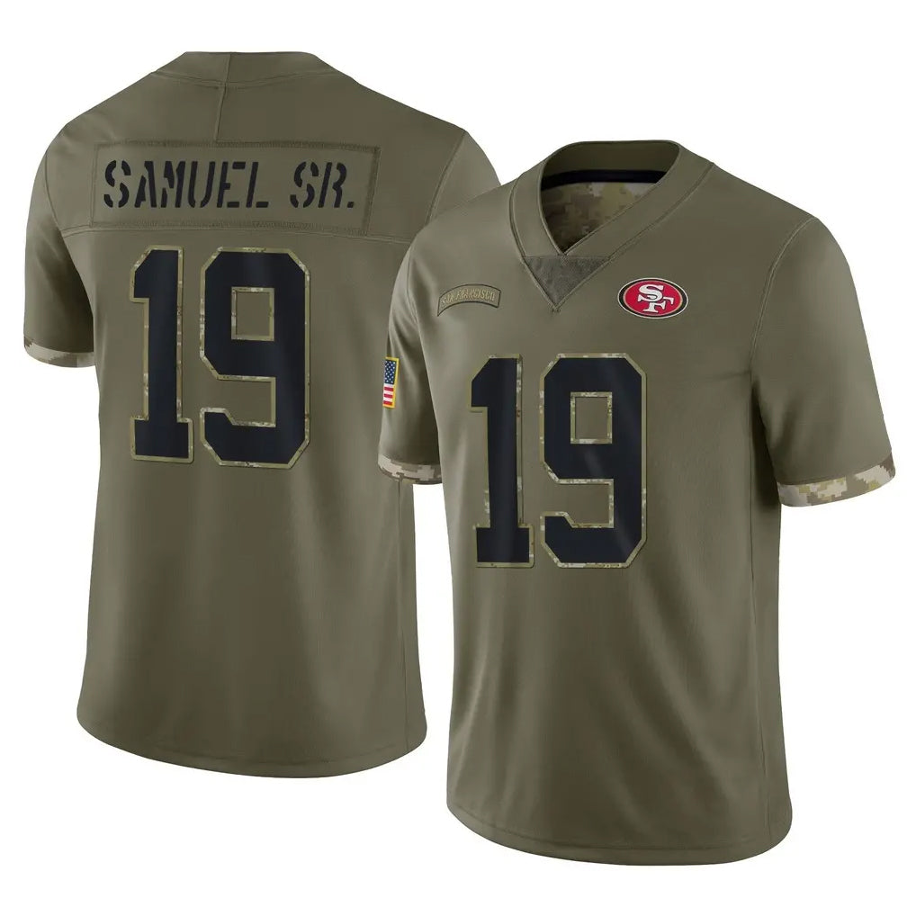Punc SF.49ers #19 Deebo Samuel Sr. Player Olive Limited Salute To Service Home Game Stitched Jerseys