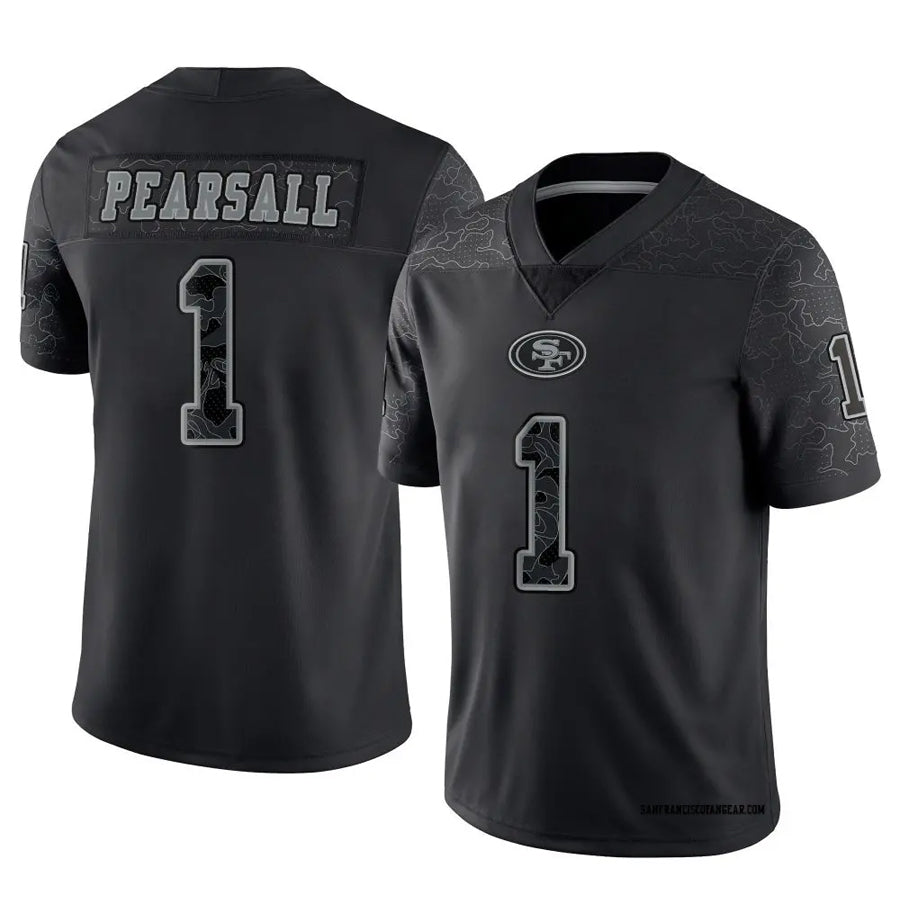 Punc SF.49ers #1 Ricky Pearsall Player Black RFLCTV Limited Stitched Jerseys