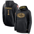 Punc SF.49ers #1 Ricky Pearsall Player Black Salute To Service Hoodie Player Stitched Jerseys