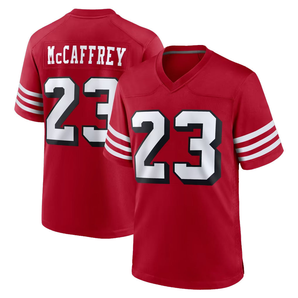 Punc SF.49ers #23 Christian McCaffrey Player Red Limited Alternate Home Game Stitched Jerseys