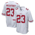 Punc SF.49ers #23 Christian McCaffrey Player White Home Game Stitched Jerseys