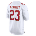 Punc SF.49ers #23 Christian McCaffrey Tundra White Fashion Game American Stitched Jersey