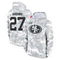Punc SF.49ers #27 Ji'Ayir Brown Player Arctic Camo Limited Salute to Service Pullover Hoodies Game Stitched Jerseys
