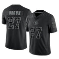Punc SF.49ers #27 Ji'Ayir Brown Player Black Limited Reflective Home Game Stitched Jerseys