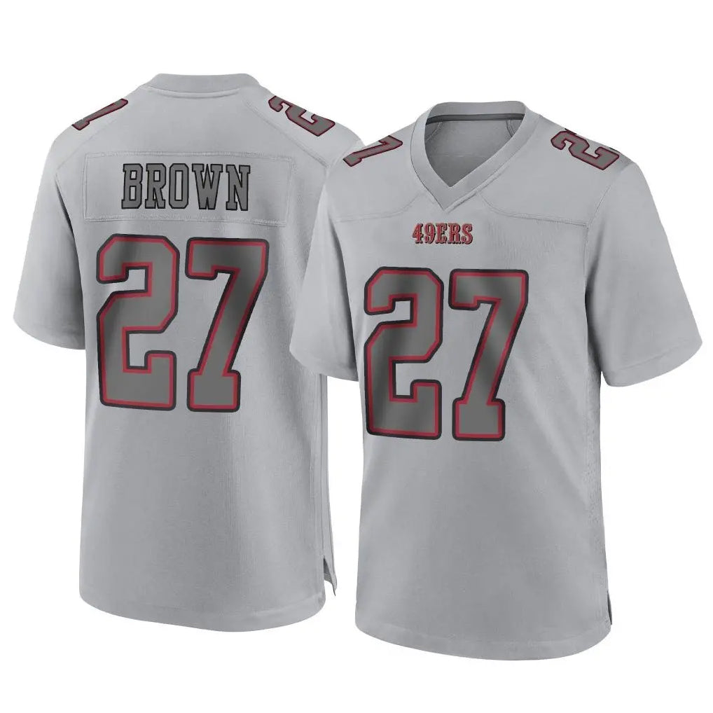 Punc SF.49ers #27 Ji'Ayir Brown Player Gray Atmosphere Fashion Home Game Stitched Jerseys