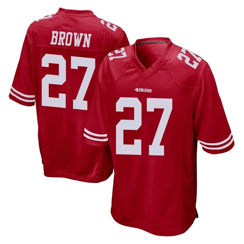 Punc SF.49ers #27 Ji'Ayir Brown Player Red Home Game Stitched Jerseys