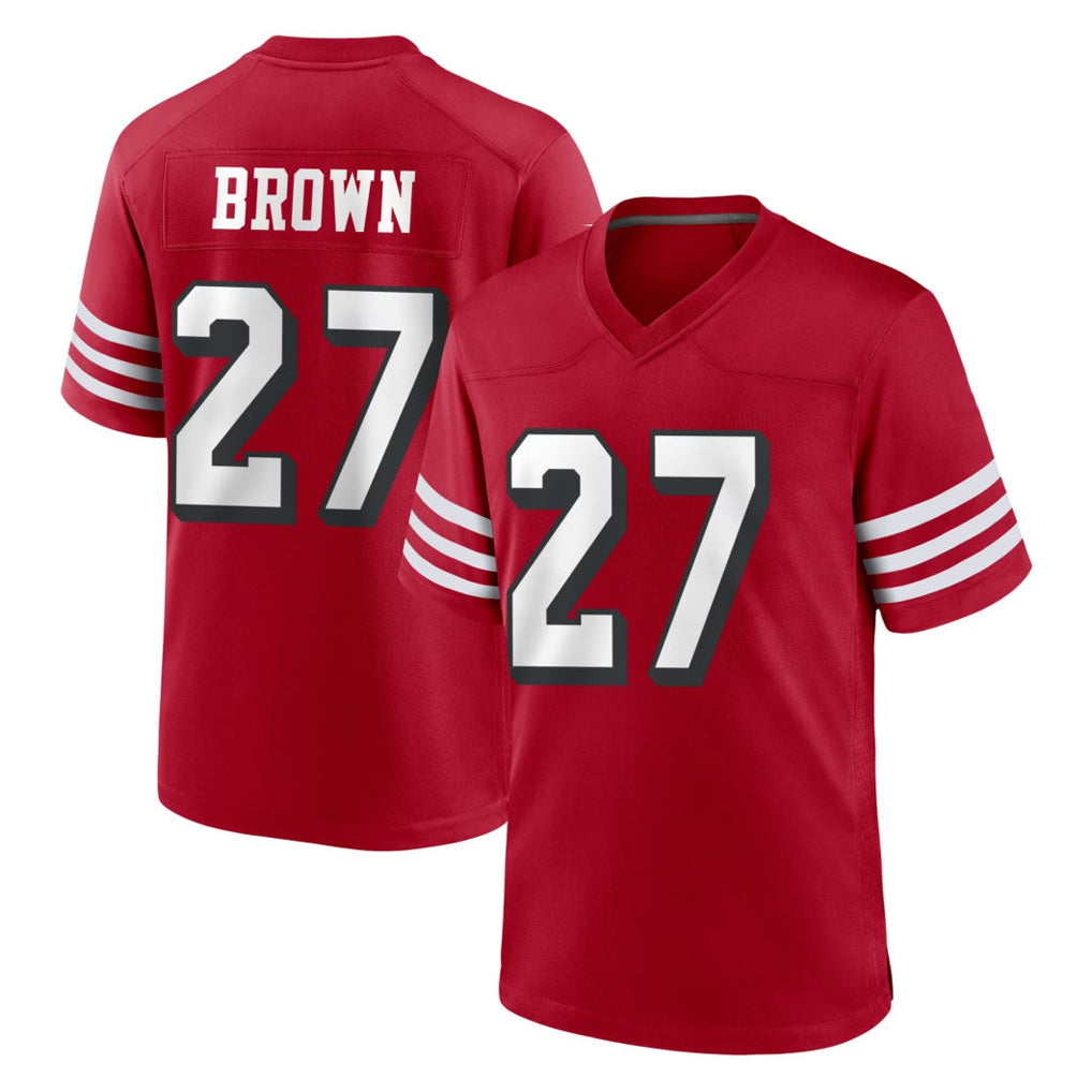 Punc SF.49ers #27 Ji'Ayir Brown Player Red Limited Alternate Home Game Stitched Jerseys