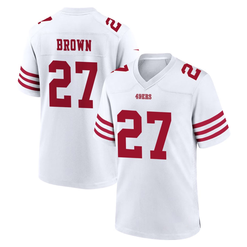 Punc SF.49ers #27 Ji'Ayir Brown Player White Game Home Stitched Jerseys