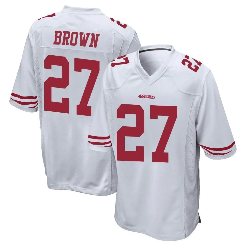 Punc SF.49ers #27 Ji'Ayir Brown Player White Home Game Stitched Jerseys