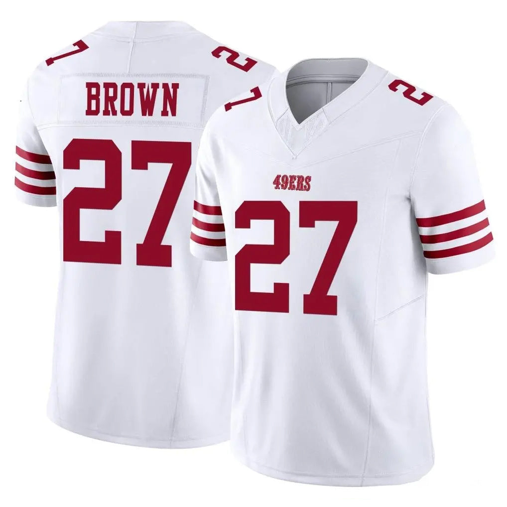 Punc SF.49ers #27 Ji'Ayir Brown Player White Limited Vapor F.U.S.E. Home Game Stitched Jerseys