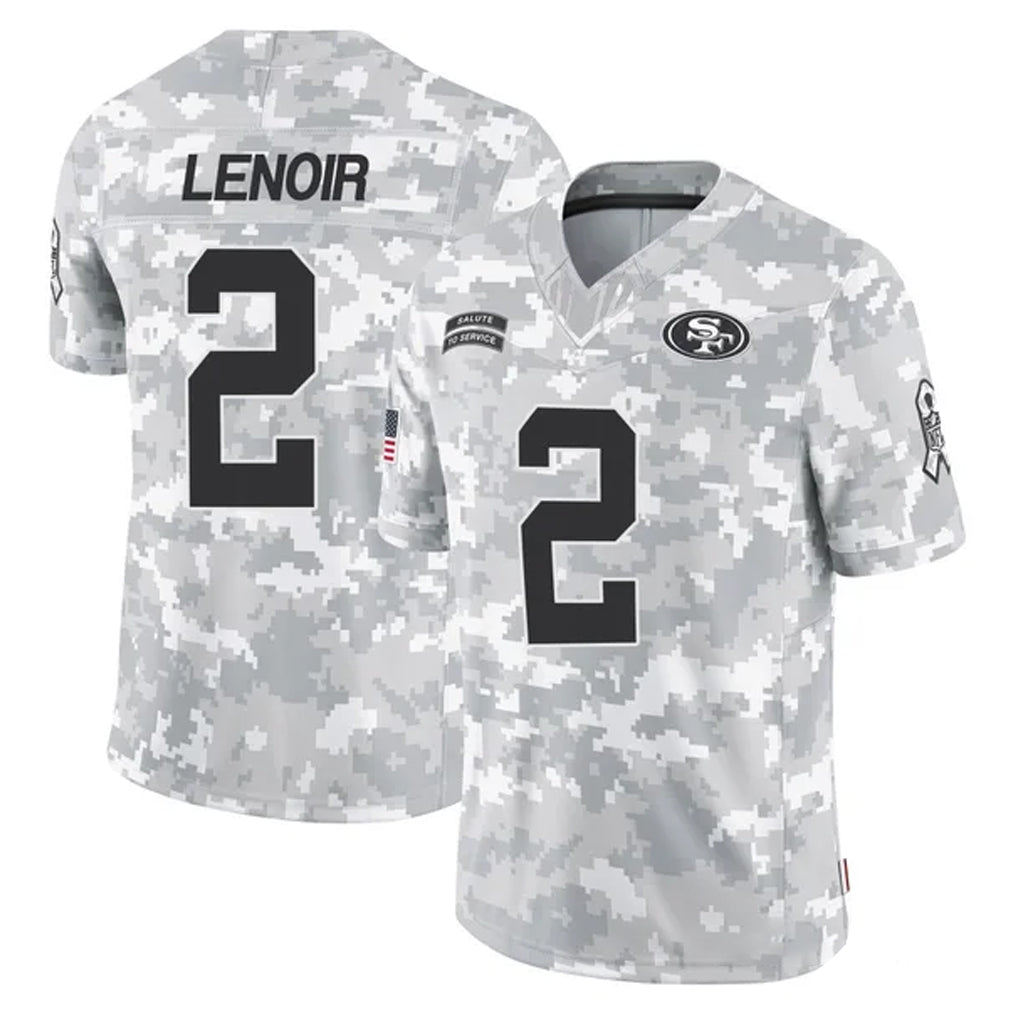 Punc SF.49ers #2 Deommodore Lenoir Player Arctic Camo Limited Salute To Service Home Game Stitched Jerseys